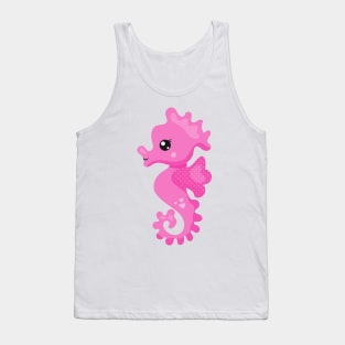 Cute Seahorse, Little Seahorse, Pink Seahorse Tank Top